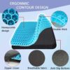 71niI7xkCL._AC_SL1500_.jpg Coussin de Siege en Gel a Memoire, Coussin en Gel, Coussin Chaise Ergonomique Orthopedique pour Bureau, Voiture, Fauteuil Roulant, C