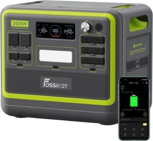 FOSSiBOT F2400 Portable Electric Generator, 2048Wh Battery LiFePO4 Electric Station, 3 Outputs AC 2400W (4800W Pic) 230V Solar Elect