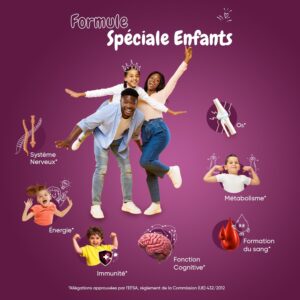 Gummies Fer avec Vitamine C - 120 Gummies Vitamine Enfant (4mois) de 3 a 12 ans - Gummies Enfant Vitamine C Acide Ascorbique Fer S