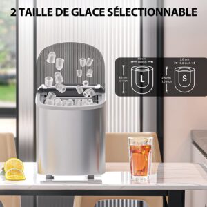 Machine à glaçons RELAX4LIFE autonettoyante 12 kg/24h