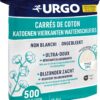 Urgo - Carres de coton - x500 unites - FORMAT FAMILIAL - Ultra-doux Absorbants - Coton de qualite certifiee OEKO-TEX Non Blanchi