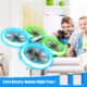 Q9s Drone Enfant,Helicoptere Telecommande avec Lumieres Bleues et Vertes et Deux Batteries,RC Quadricoptere avec Maintien d'Altitude