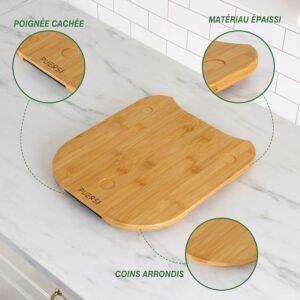 PUERSI Planche Coulissante pour Thermomix TM6TM5, 2e Generation, Planche Support pour Thermomix, Bambou Bois PlateauSlider avec Ro