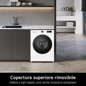 LG W4NX1095NWB Lave-secheuse 95 kg Serie X1, classe AE, machine a laver seche-linge, 1400 tours, Wi-Fi, technologie 6 mouvements D
