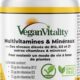 Multivitamines et mineraux vegan Source renforcee de vitamine C, vitamine k2, B12 et fer - 180 pilules vegan multivitamines. 6 moi