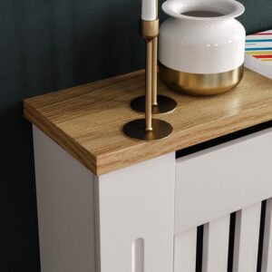 Cache-radiateur Vida Designs moderne à lattes MDF blanc
