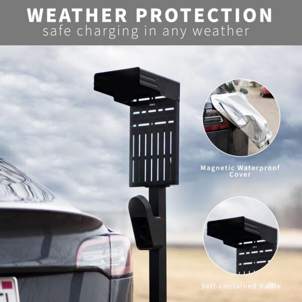 VIVO Outdoor charging stand for electric vehicles, weather protection cover, charging station base, floor mounting, all seasons, ele