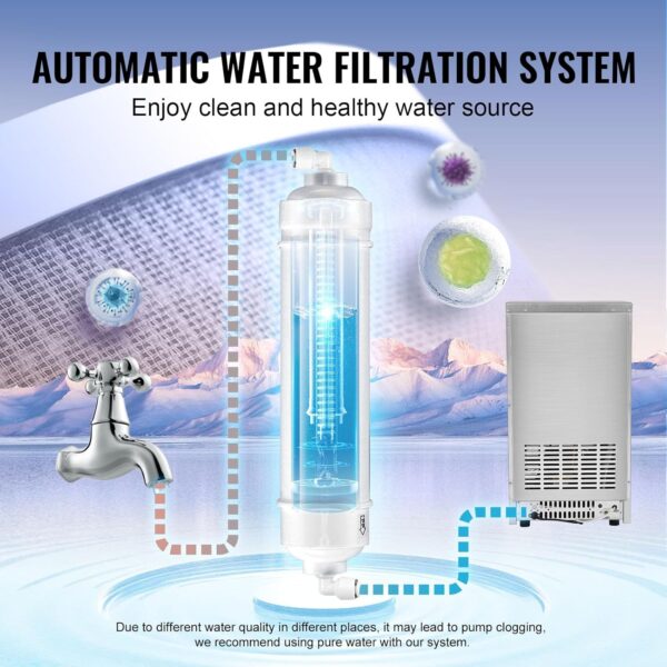 VEVOR Commercial Ice Maker 41kg24h Ice Preparation Device 45 Ice Cube Trays Storage Capacity 11kg Auto Cleaning Without Freestandin