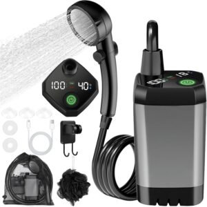 Douche de camping MZJAUVF rechargeable 6000 mAh, écran 4 modes