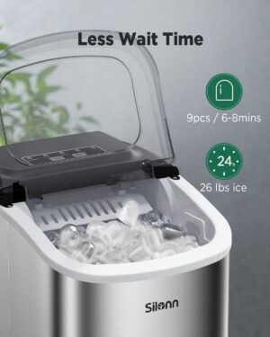 Machine à glaçons Silonn compacte, 12 kg/24h, 2 tailles