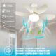 Ulikey Ventilateur Plafond avec Lumiere, Lampe Ventilateur Plafonnier, Ventilateur avec Telecommande et Lumiere, Silencieux, 3 Vites