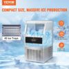 VEVOR Commercial Ice Maker 41kg24h Ice Preparation Device 45 Ice Cube Trays Storage Capacity 11kg Auto Cleaning Without Freestandin