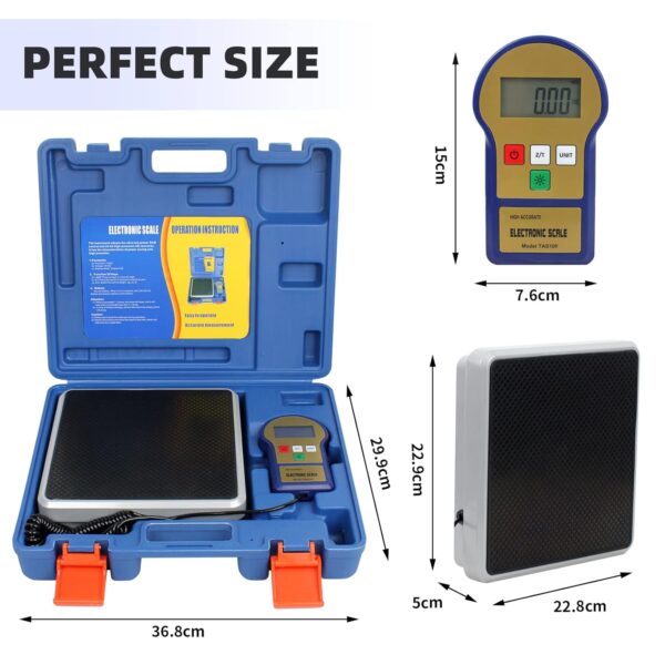 BACOENG Electronic Digital Refrigerant Loading Weight Scales 100 kg for Heating, Ventilation and Air Conditioning, LCD Display with