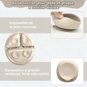 Assiette bébé CUBTEM - Set repas 12 pièces ventouse silicone