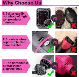 4 en 1 WeChip Brosse Soufflante, Brosse Chauffante pour secher, volumiser, lisser, boucler Ion negatif Brosse Seche Cheveux redu