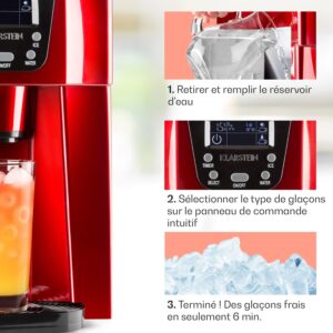 Machine à glaçons Klarstein 2L, jusqu’à 12 kg, eau froide