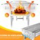 SunJas Barbecue a Charbon de Bois INOX Taille Grande BBQ Pliable Barbecue Grill a Charbon Four de Charbon Portable Robuste 73 x 32