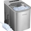 Frigidaire 26 LBS Per Day Portable Compact Ice Maker Stainless Steel Medium Size Ice Maker