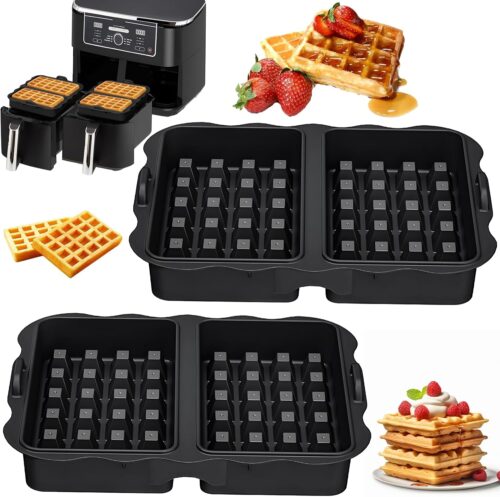 2 Pieces Moule Gaufre Air Fryer pour Ninja AF400EU, AF451EU et SL400EU, Moule Silicone Patisserie Accessoires Air Fryer, Moule Gatea
