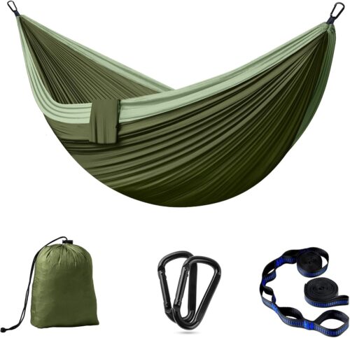 Hamac Camping Outdoor Hamacs 2 Personnes 300 x 200 cm Ultraleger Portable Voyage Hamac jusqu'a 300 kg de Charge Jardin Plage Double