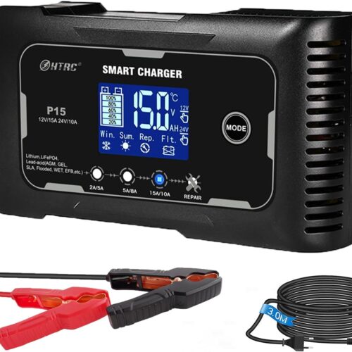 71qS4-BnhyL._AC_SL1500_.jpg SolaMr 15A Car Battery Charger, 12V and 24V Fully Automatic Battery Maintainer, Trickle Charger for Trucks, Motorcycles, Marine Lith