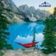 CLUSAZ Hamac Double 300 x 200cm, 2 Places Hamac, avec 2 Sangles pour Arbres, 2 Mousqueton, Mobilier de Camping pour Exterieur, pour