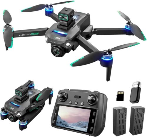 Drone GPS Avec Camera 1080P Moteur Brushless,Telecommande avec Ecran 4.5 Pouces,Camera ESC 120,Transmission FPV 5G,20 2 Minutes d