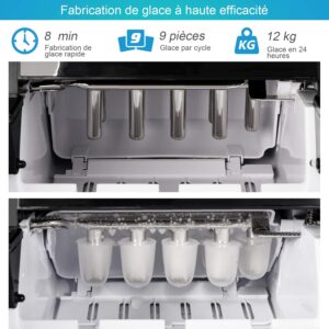 Machine à glaçons COSTWAY 12 kg/24h, comptoir portable