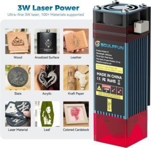 71qVMf-aXnL._AC_SL1500_.jpg SCULPFUN Mini graveur laser C1, machine de gravure laser portable 3 W avec point ultra fin de 0,04 mm, travail pour les debutants, c
