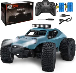 Kizeefun Voiture Telecommandee, 2,4 Ghz 120 RC Vehicule Tout-Terrain 20 KmH Jouet Electrique Tout-Terrain avec 2 Piles 50 Min De L