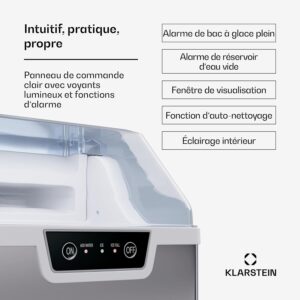 Machine à glaçons Klarstein 12 kg/24 h, 4 min, LED