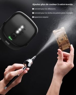 71qeOJIL19L._AC_SL1500_.jpg Oasser Kit Aerographe, Compresseur Aerographe Portable Rechargeable Haute Precision Mini Compresseur d'Air Pression Reglable pour Mo