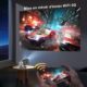 HY320 Mini Video Projector, Wifi Bluetooth Mini Video Projector Supports 4K, Portable Outdoor Projector Android TV Home Cinema Pro