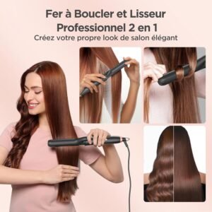 BESTOPE MIX Boucleur a Cheveux, Fer a Boucler 3 Tete avec un Lisseur Cheveux antistatique en ceramique pour cheveux avec temperature
