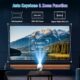 4K Mini Portable Projector WiFi 6 BT 5.4, Video Projector with Auto Keystone, 130 Inch, 180 Rotation, Compatible with HDMITV Stick