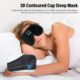 Masque de sommeil avec casque Bluetooth, masque de sommeil 3D sans fil, masque pour les yeux pour dormir sur le cotele dos, cadeau