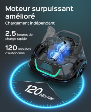 71rKKsdTapL._AC_SL1500_.jpg Robot piscine WYBOT A1 sans fil 120 min, 4 cycles, 100 m²