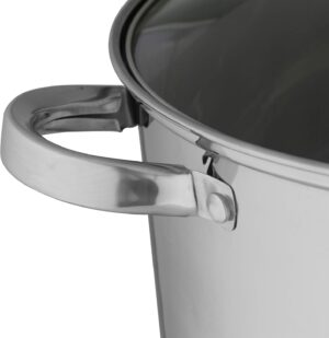 axentia Marmite Traiteur 20 Litres, Faitout en Acier Inoxydable avec Couvercle en Verre et Fond Sandwich Capsule, Convient a Inducti
