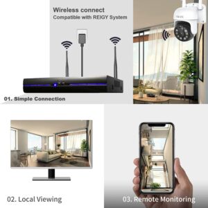 71rUb6xXFzS._AC_SL1500_.jpg REIGY 3MP Outdoor WiFi Surveillance Camera PT 360 1296P IP Wireless Security Camera with Motion Detection Night Vision in Colour Two