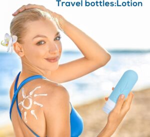 Romon Flacons de Voyage, 4 PieCes 90 ml Bouteille De Voyage Silicone, avec eTiquette et Brosse De Nettoyage, Liquide Bouteille Conte