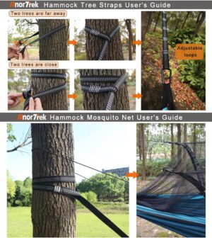 Hamac de camping AnorTrek double avec moustiquaire