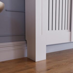 Vida Designs Arlington Cache-radiateur (Blanc, reglable) pour entree, Salon, Maison