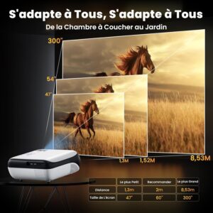 71s2D8QF4pL._AC_SL1500_.jpg HOPVISON Videoprojecteur 4K Supporte, Projecteur Home Cinema 9500 lumens avec Bluetooth 5.1, Mini Retroprojecteur Natif 1080P pour E