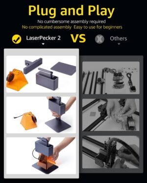 LaserPecker LP2 Graveur Laser 5W Mini Machine de d'Artisanat Portable de Laser a Diode Bleue 450nm Machine avec Housse de Protection