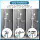 SREWOHS 70cm Stainless Steel Shower Rail with Shower Head Holder, Adjustable and 360 Rotatable (1Slider Set)
