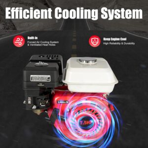 Moteur à essence 4 temps 7,5 CV OHV monocylindre