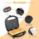 Gaufrier YASHE 750W, 2 gaufres, plaques antiadhésives