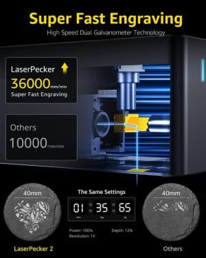 LaserPecker 2 Laser Graveur Machine de Gravure Laser 60W Portable App Control Decoupeur Laser Machine a Graver Laser Engraver pour B