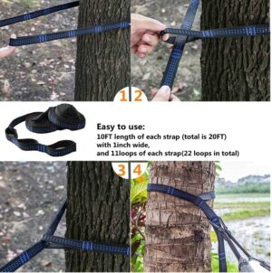 Hamac de Camping avec moustiquaire, hamac Simple et Double leger, Portable en pour 2 Personne pour Le Camping, la randonnee, la Surv