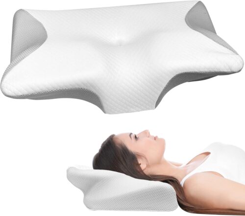 Maxentico 63 x 37 x 12cm Oreiller Ergonomique Cervical, Oreiller Memoire Forme, Coussin Orthopedique, Oreillers Ergonomiques pour la